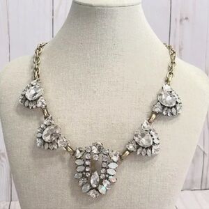 J Crew Statement Necklace Elegant Gold and Silver Crystals